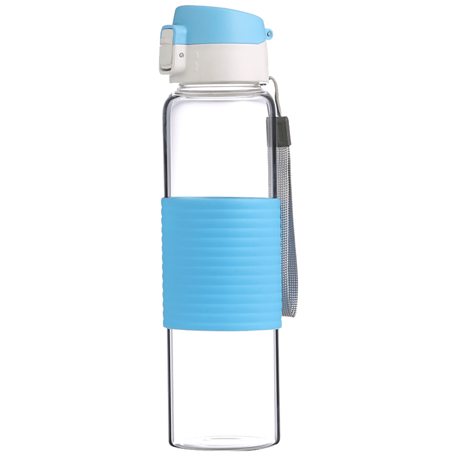 Renberg Borosilicate Glass Water Bottle - Blue