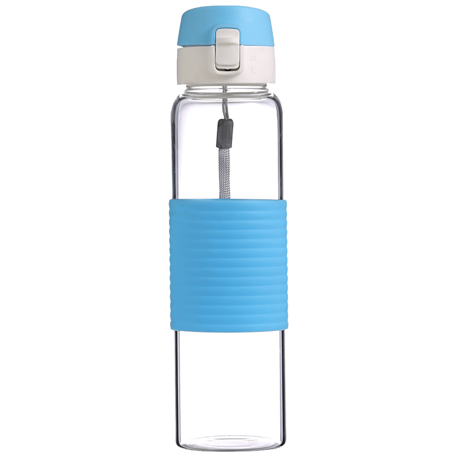 Renberg Borosilicate Glass Water Bottle - Blue