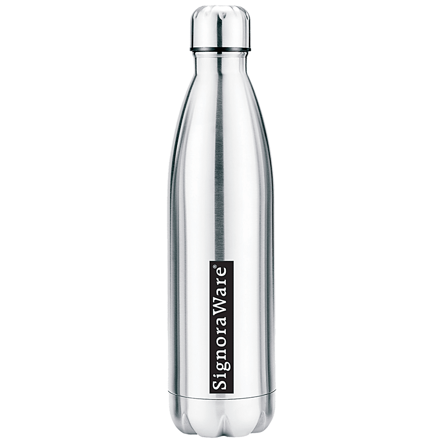 Signoraware Aace Single Wall Steel Water Bottle - Silver