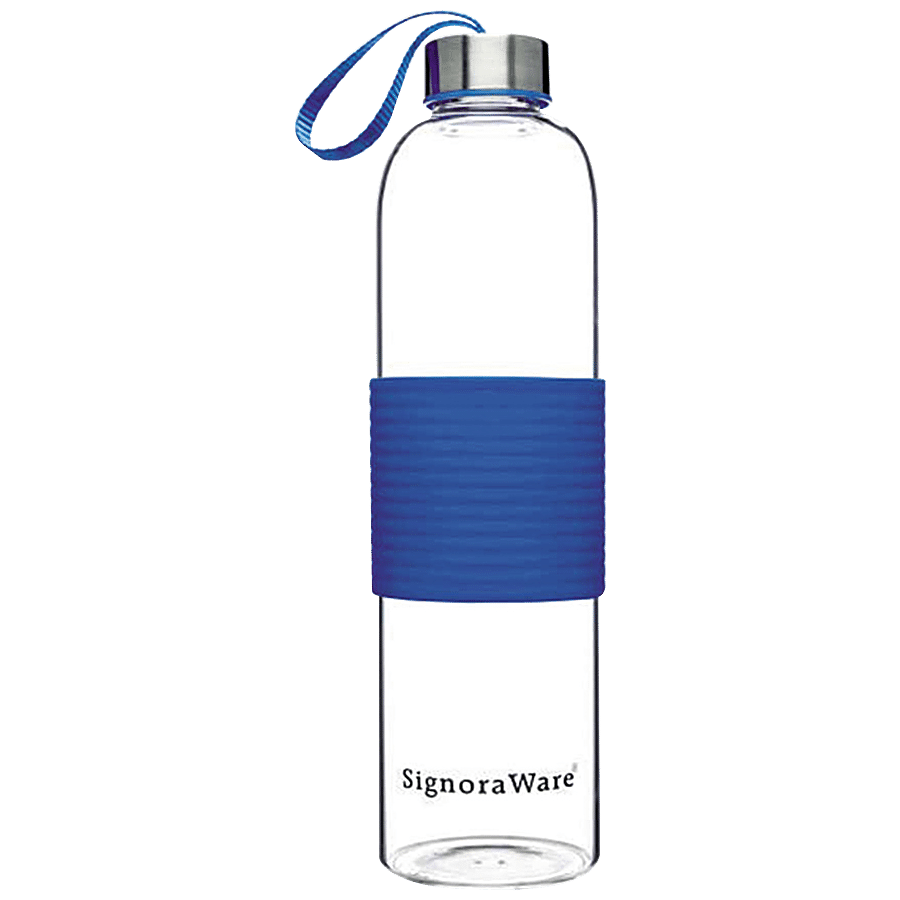 Signoraware Aqua Star Bottle with silicon Sleeve - Blue