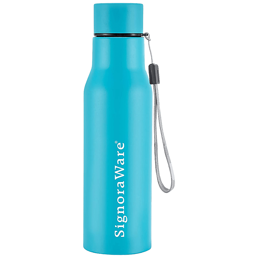 Signoraware Blaze Single Walled Stainless Steel Fridge Water Bottle - Blue