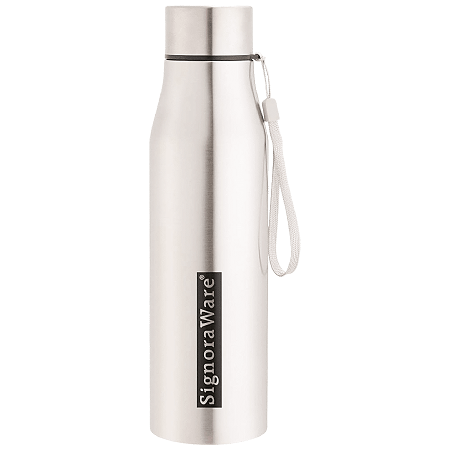 Signoraware Blaze Single Walled Stainless Steel Fridge Water Bottle - Silver