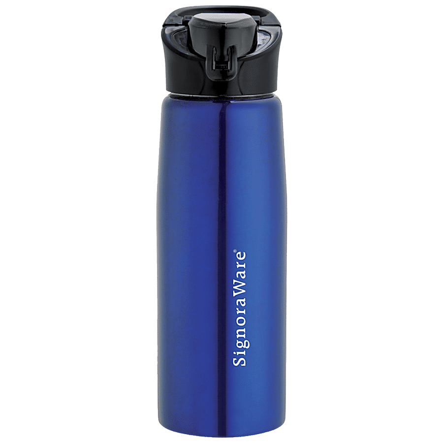 Signoraware Deva Single Walled Stainless Steel Fridge Water Bottle - Blue