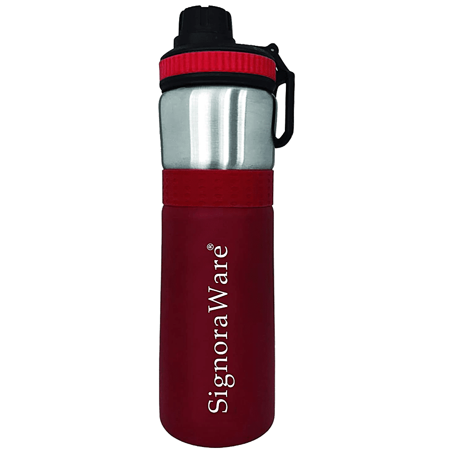 Signoraware Egnite Single Walled Stainless Steel Fridge Water Bottle - Red