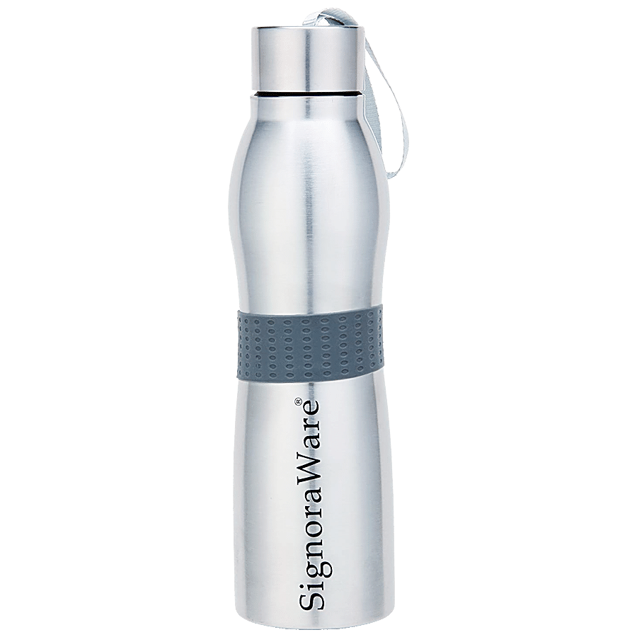 Signoraware Mobilio Single Walled Stainless Steel Fridge Water Bottle - Silver