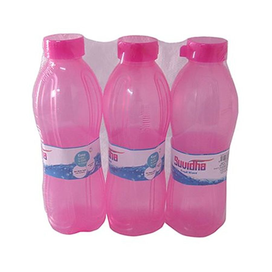 Suvidha Plastic Water Bottle Set - Pink