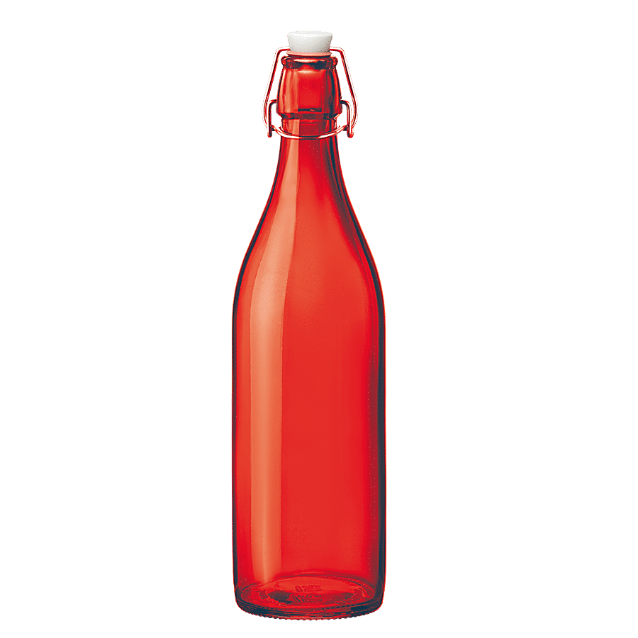 Treo Glass Bottle With Clip Lid - Red