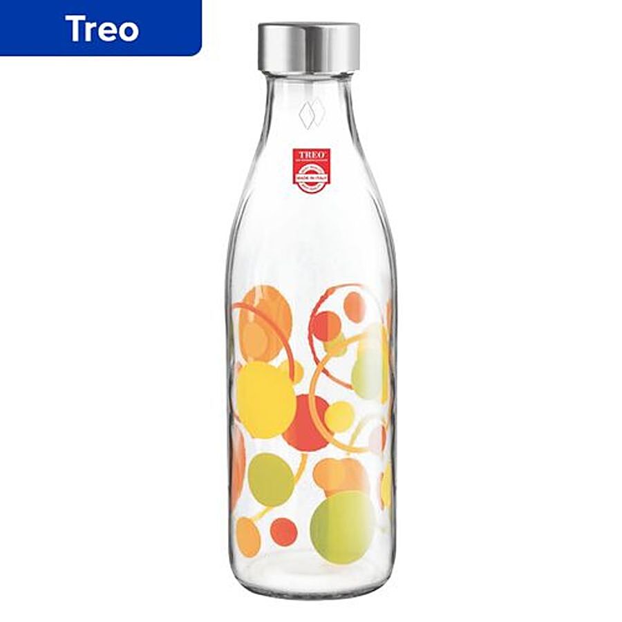 Treo Ivory Premium Glass Bottle - With Multicolour Circles