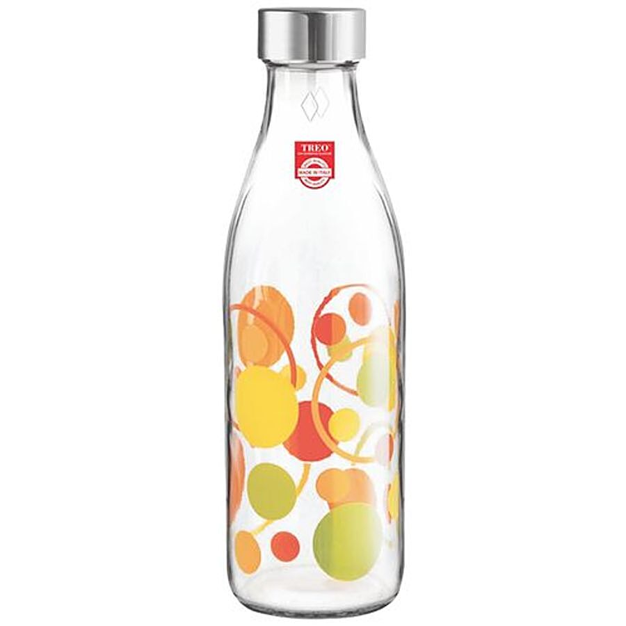 Treo Ivory Premium Glass Bottle - With Multicolour Circles