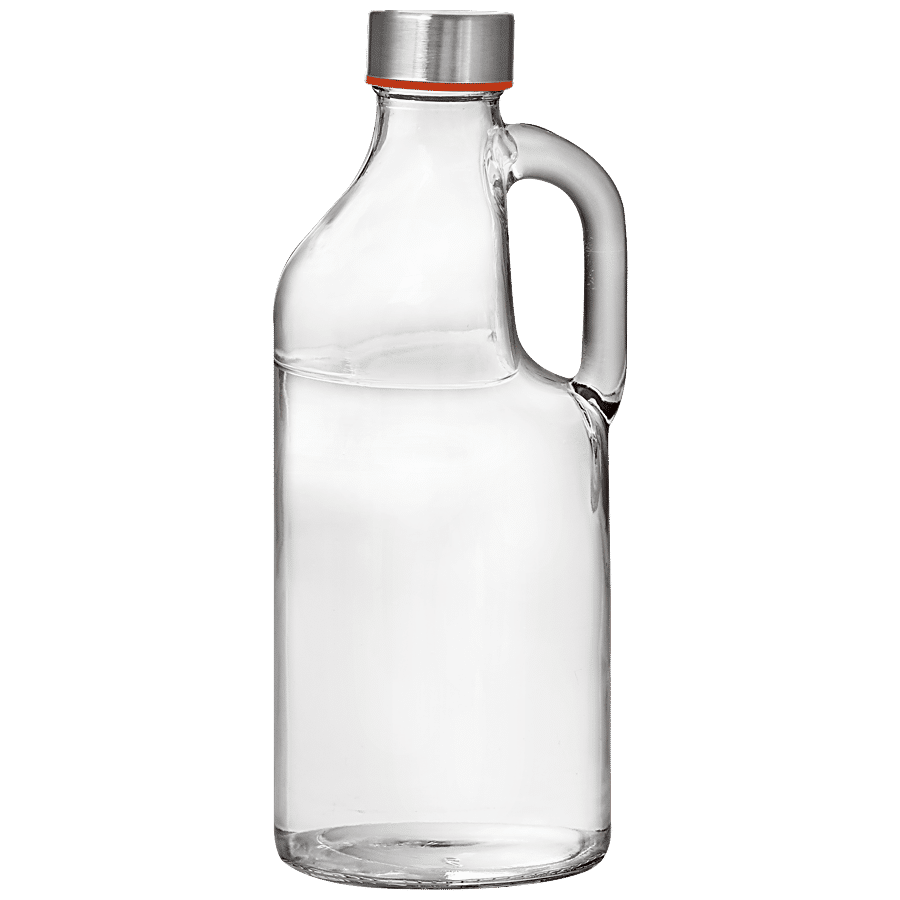 White Gold Glass Bottle With Handle - Leak Proof