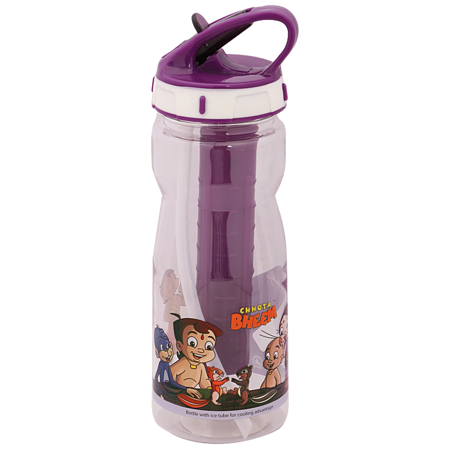 Yellow Spark Chota Bheem Polycarbonate Sports Plastic Sipper Bottle - With Easy Carry Shape