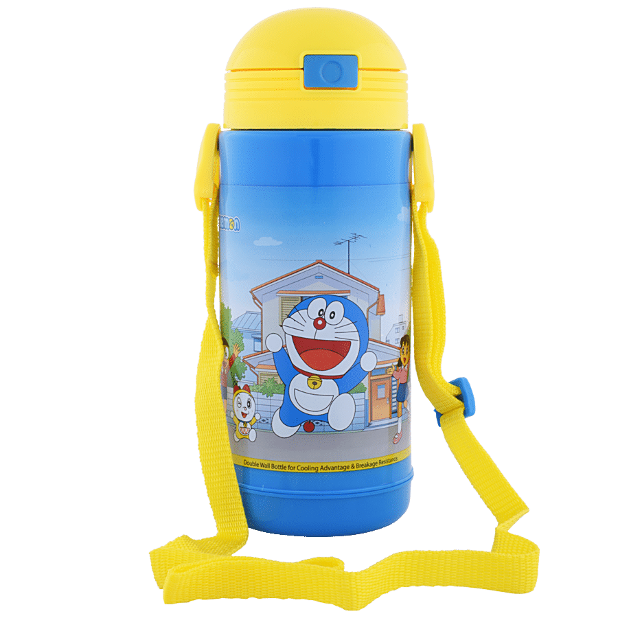 Yellow Spark Doraemon Large Hot & Cold Plastic Water Bottle