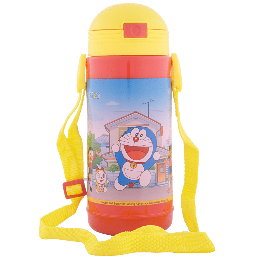 Yellow Spark Doraemon Large Hot & Cold Plastic Water Bottle