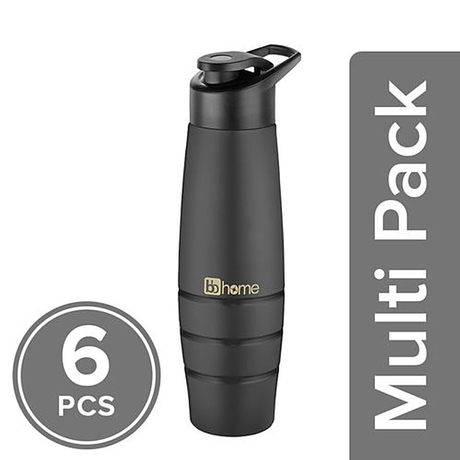 bb home Aqua Stainless Steel Water Bottle With Sipper Cap - Black