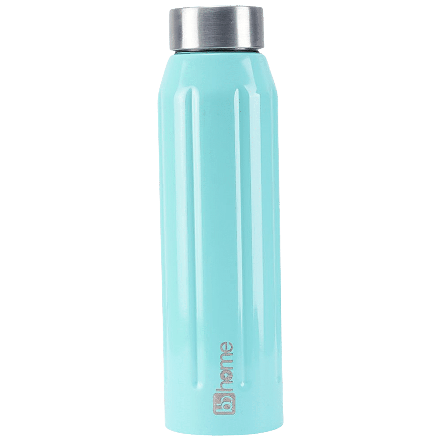 bb home Atom Stainless Steel Water Bottle With Steel Cap - Turquoise Blue