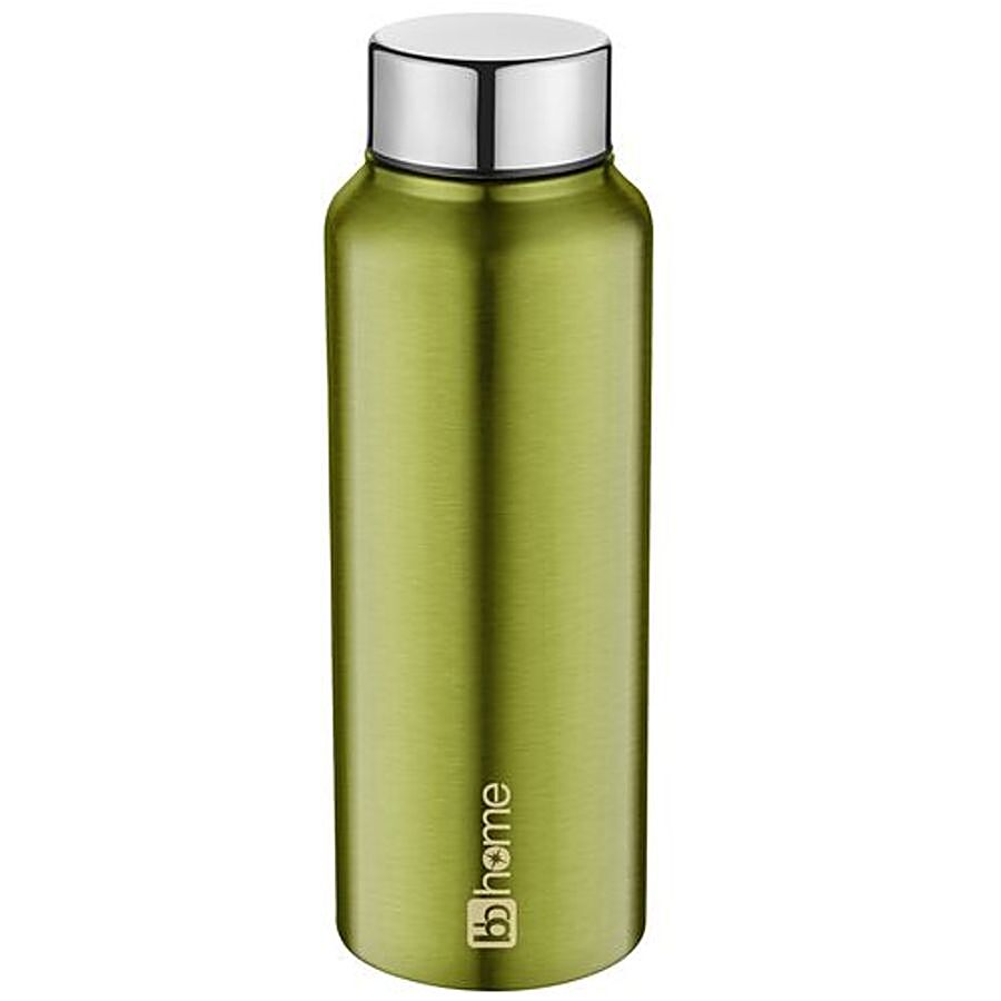 bb home Frost Stainless Steel Bottle With Steel Cap - Metallic Green Finish