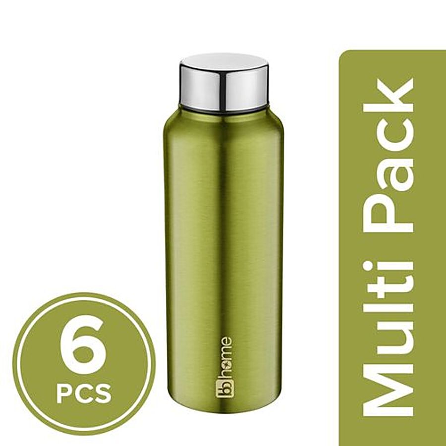 bb home Frost Stainless Steel Bottle With Steel Cap - Metallic Green Finish