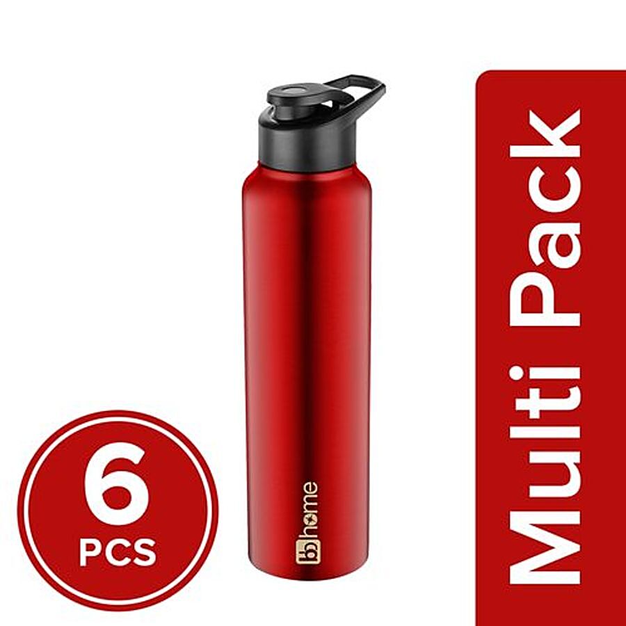 bb home Frost Stainless Steel Water Bottle With Sipper Cap - Dark Red