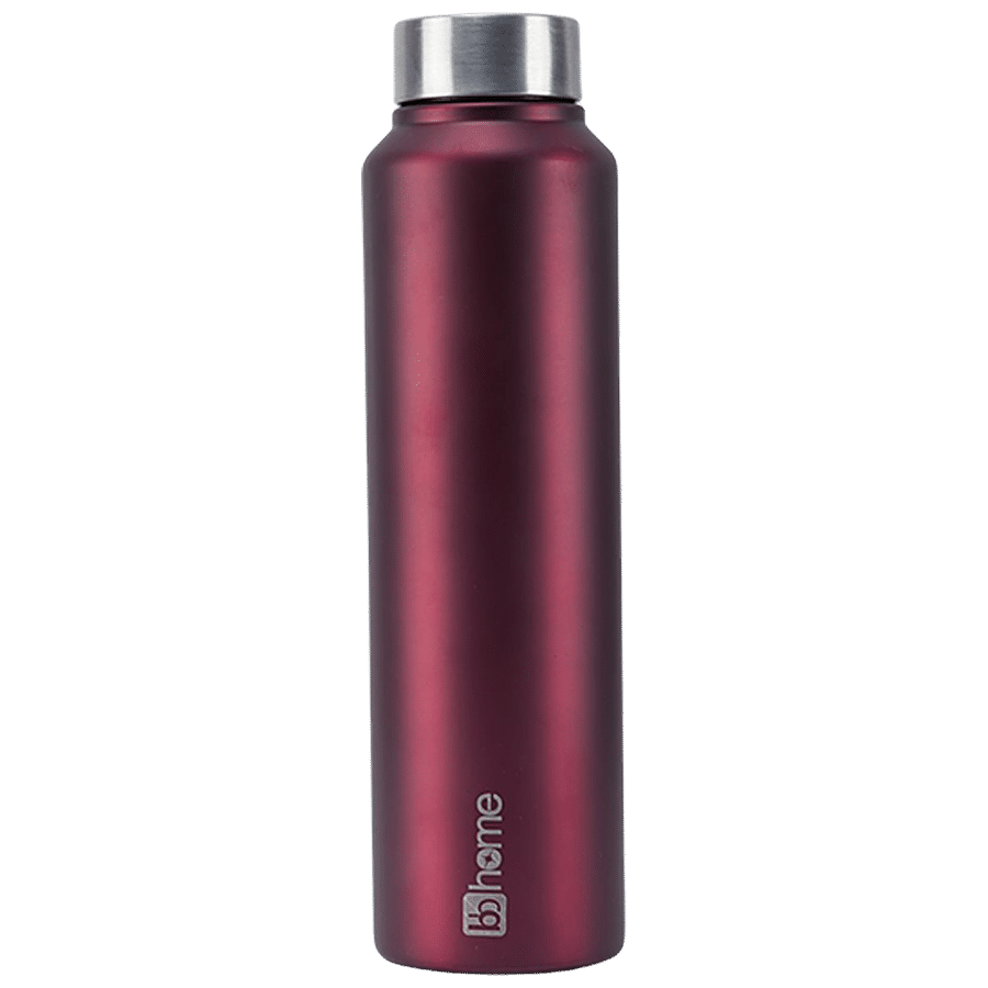 bb home Frost Stainless Steel Water Bottle With Steel Cap - Metallic Maroon