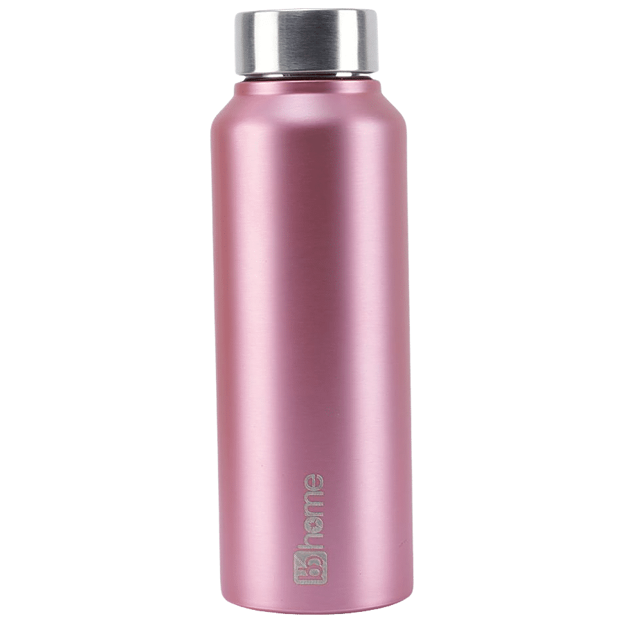 bb home Frost Stainless Steel Water Bottle With Steel Cap - Metallic Pink