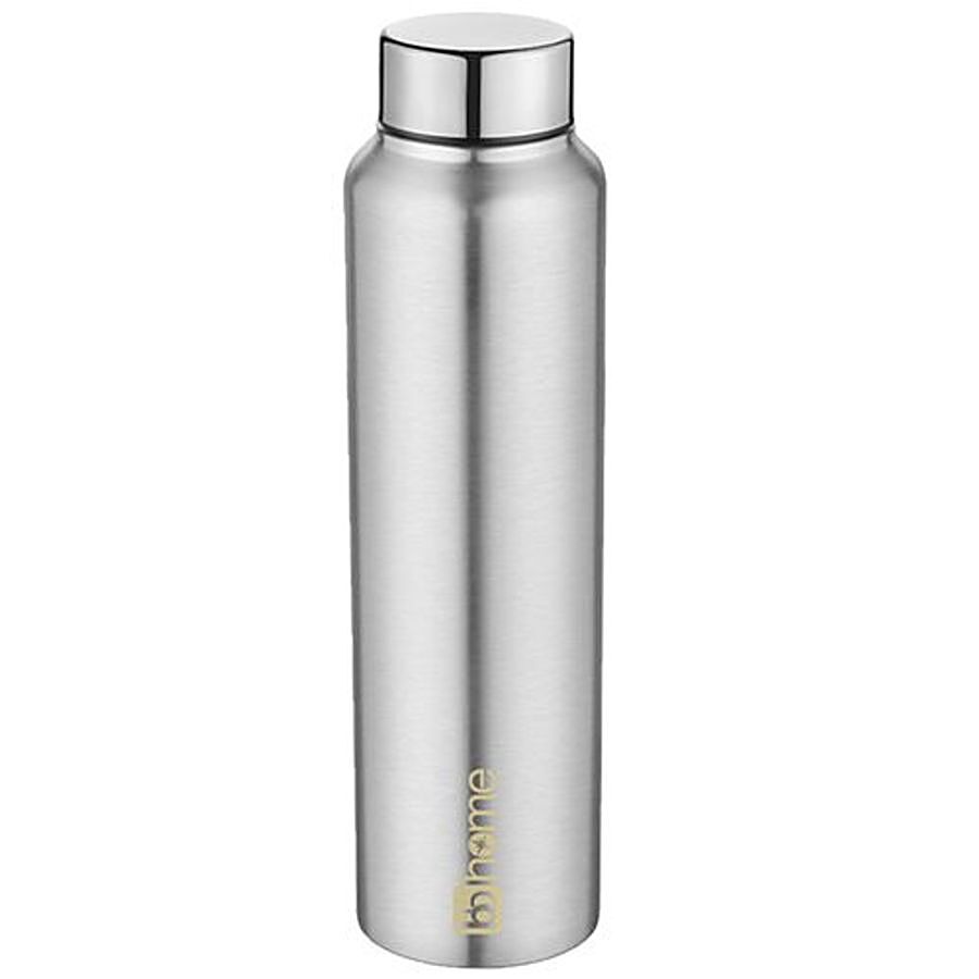 bb home Frost Stainless Steel Water Bottle With Steel Cap - Steel Matt Finish