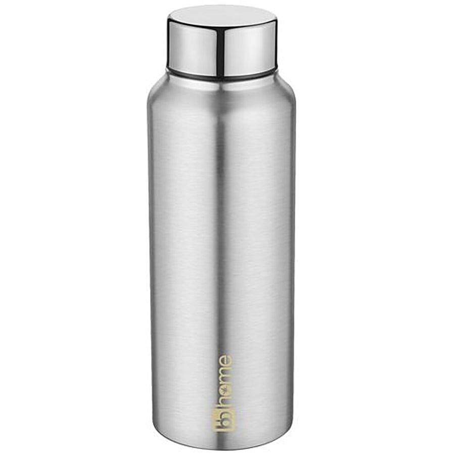 bb home Frost Stainless Steel Water Bottle With Steel Cap - Steel Matt Finish