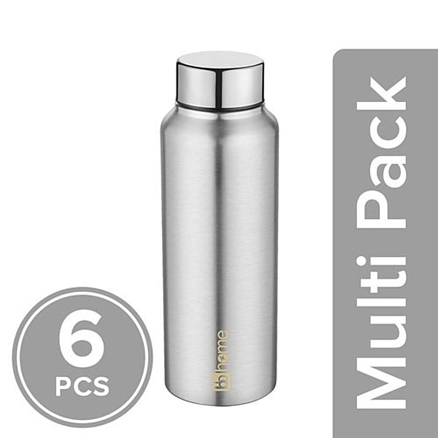 bb home Frost Stainless Steel Water Bottle With Steel Cap - Steel Matt Finish