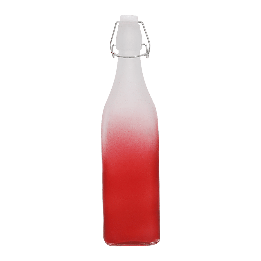 bb home Glass Water Bottle With Dual Shade - Red