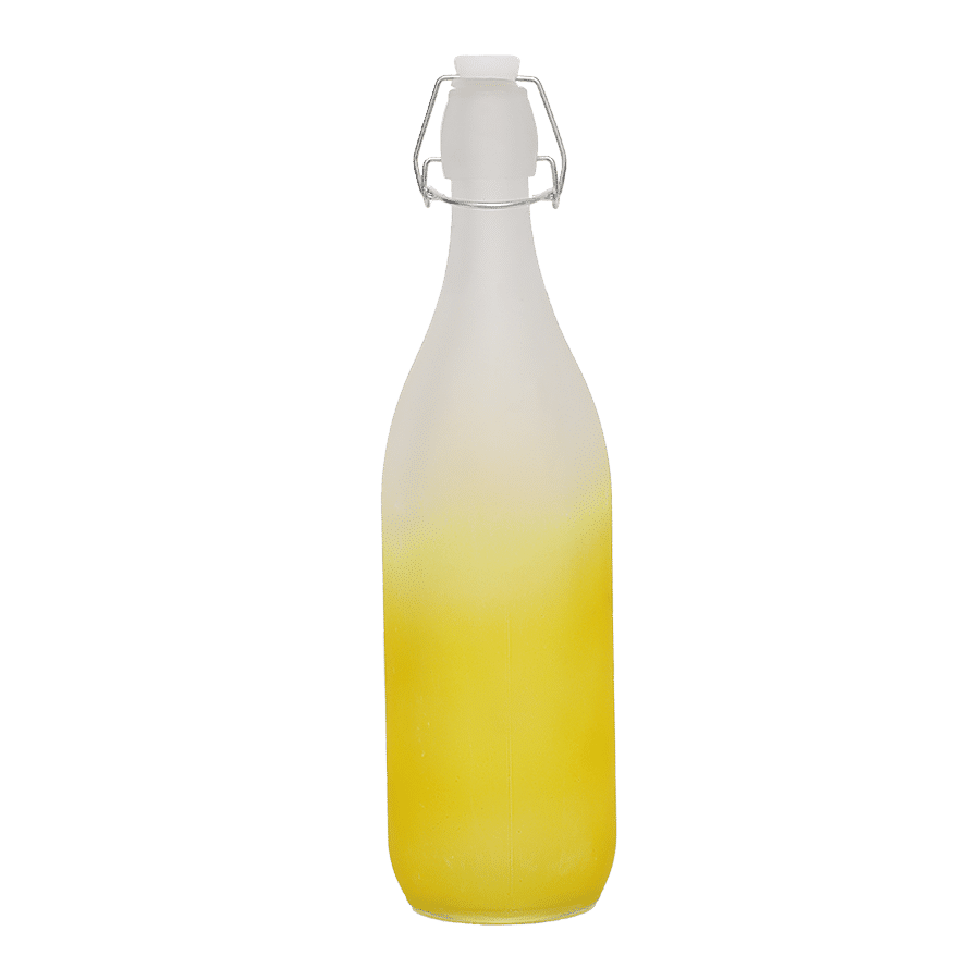 bb home Glass Water Bottle With Dual Shade - Yellow