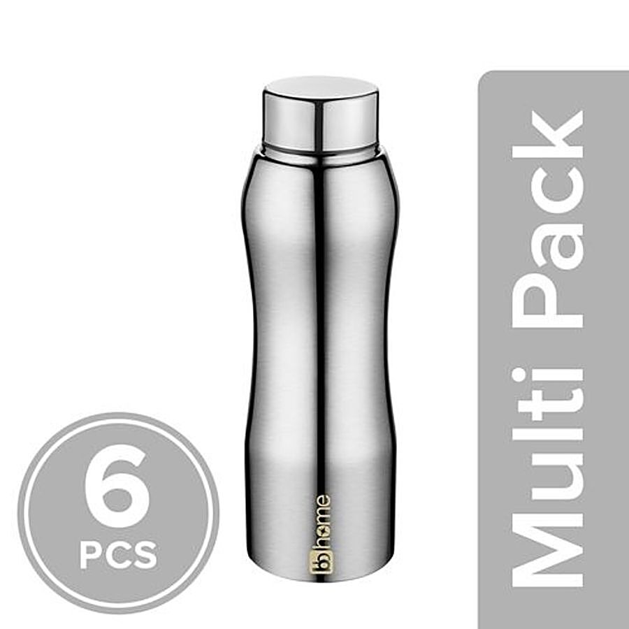 bb home Trendy Stainless Steel Bottle With Steel Cap - Steel Mirror Finish