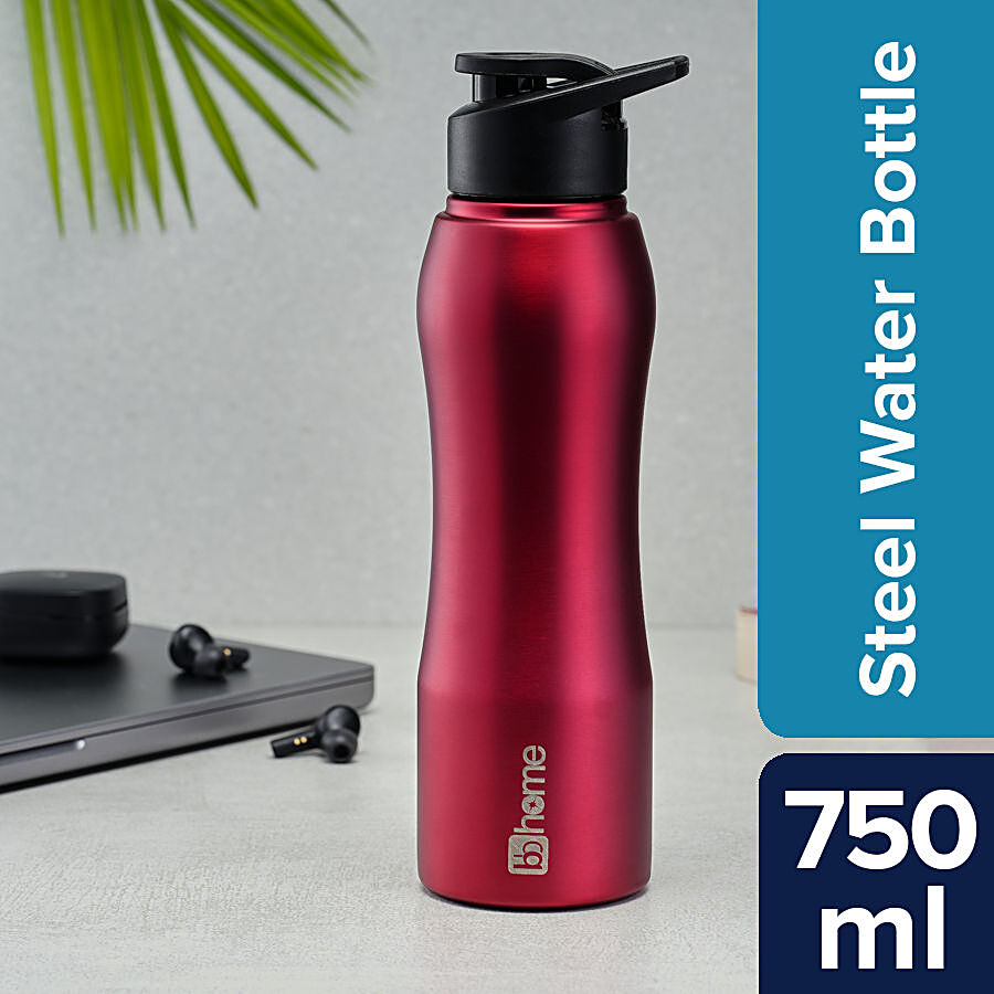 bb home Trendy Stainless Steel Water Bottle With Sipper Cap - Matt Red