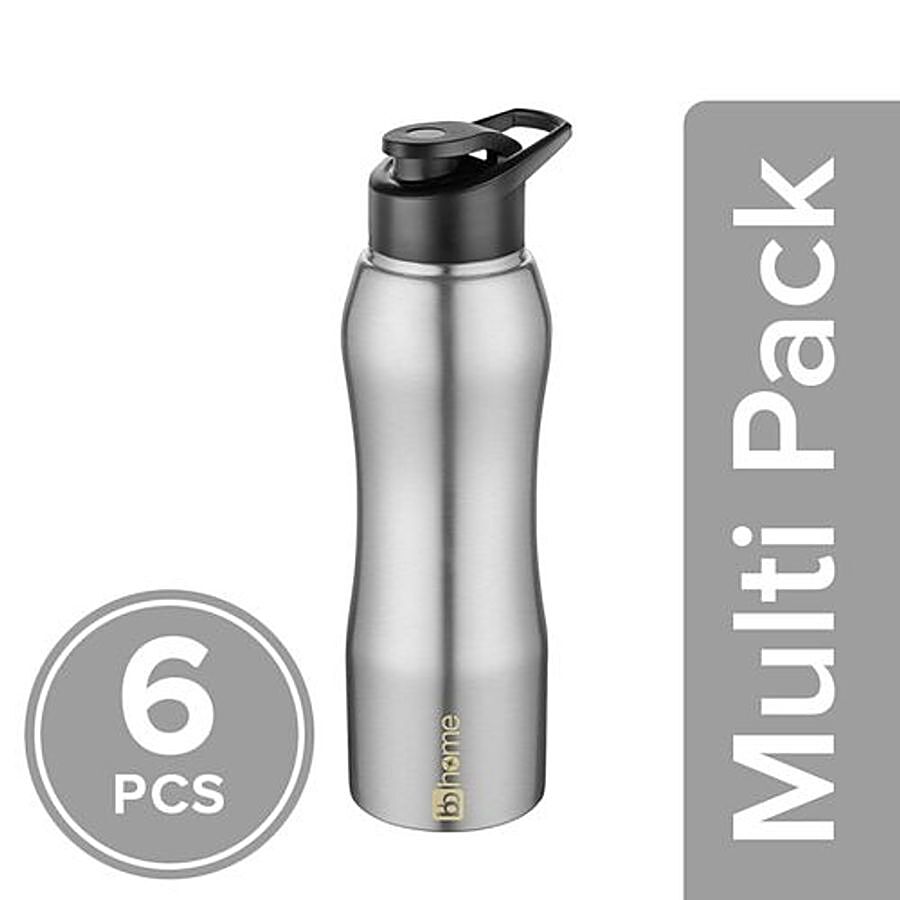 bb home Trendy Stainless Steel Water Bottle With Sipper Cap - Steel Matt Finish