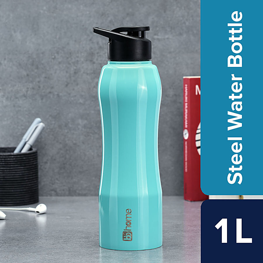 bb home Trendy Stainless Steel Water Bottle With Sipper Cap - Turquoise Blue