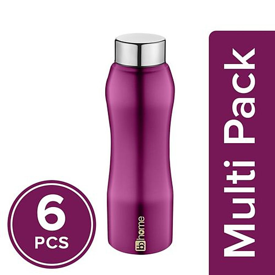 bb home Trendy Stainless Steel Water Bottle With Steel Cap - Purple