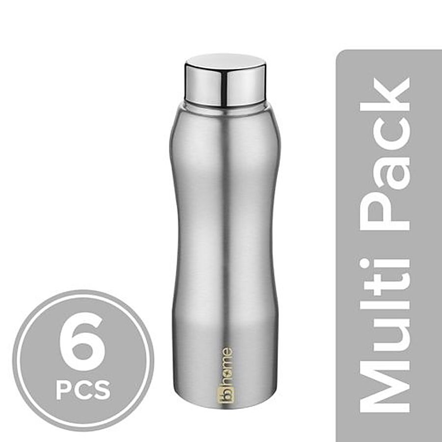 bb home Trendy Stainless Steel Water Bottle With Steel Cap - Steel Matt Finish