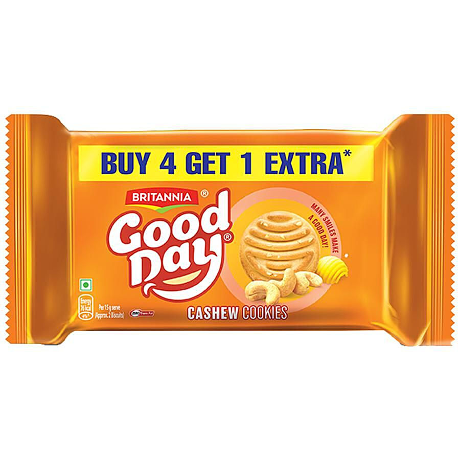 Britannia Good Day Cashew Cookies 600 g + Treat Croissant - Mixed Fruit