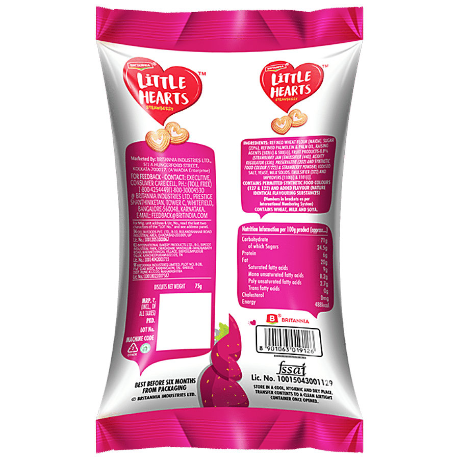 Britannia Little Hearts Strawberry Biscuits