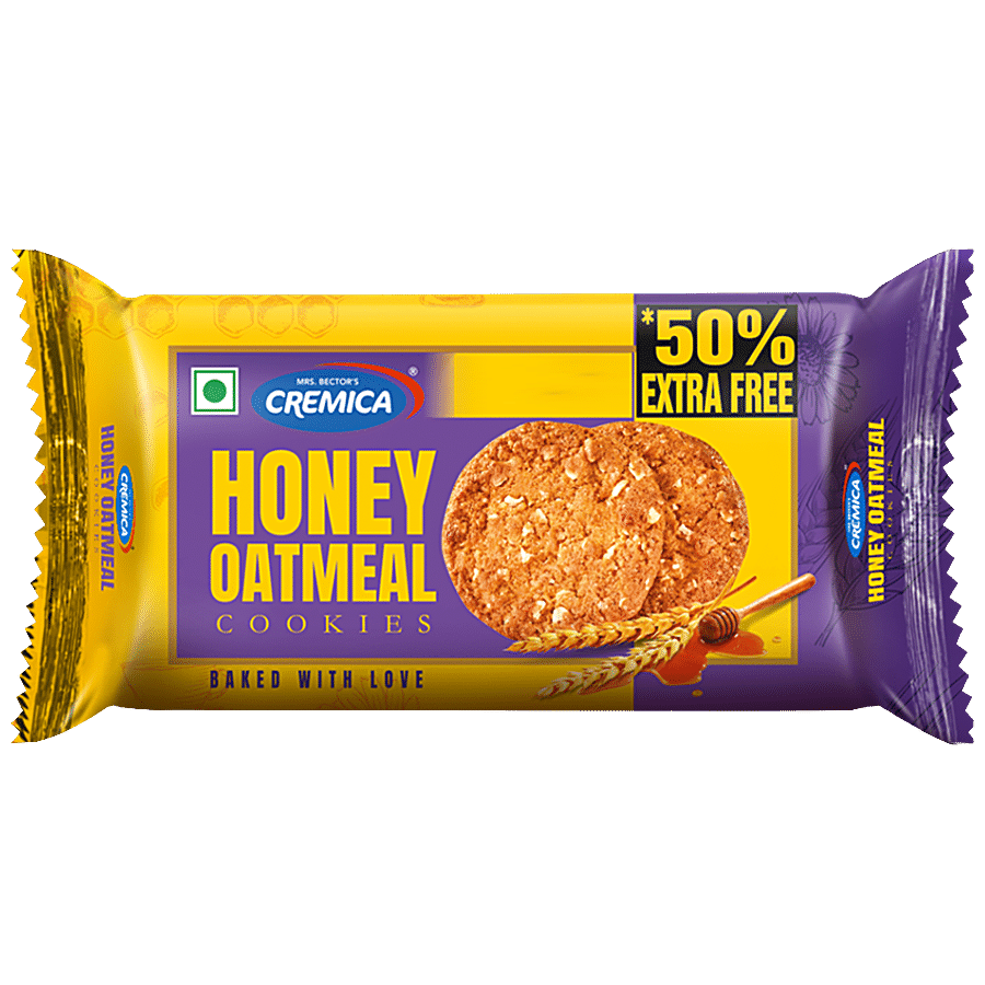 Cremica Honey Oatmeal Cookies - High In Protein & Dietary Fibre