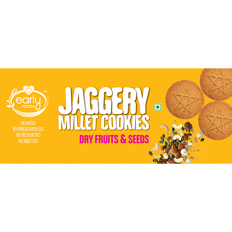 Early Foods Jaggery Millet Cookies - Dry Fruits & Seeds