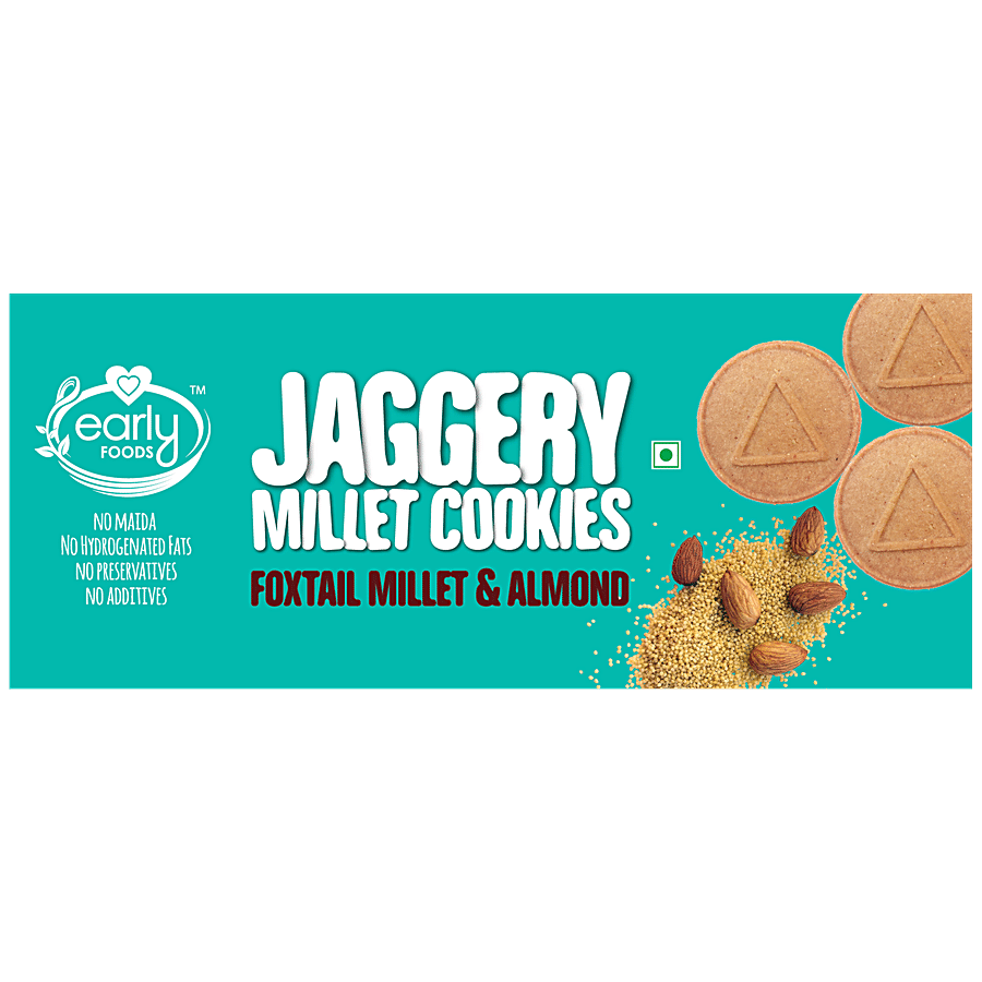 Early Foods Jaggery Millet Cookies - Foxtail & Almonds