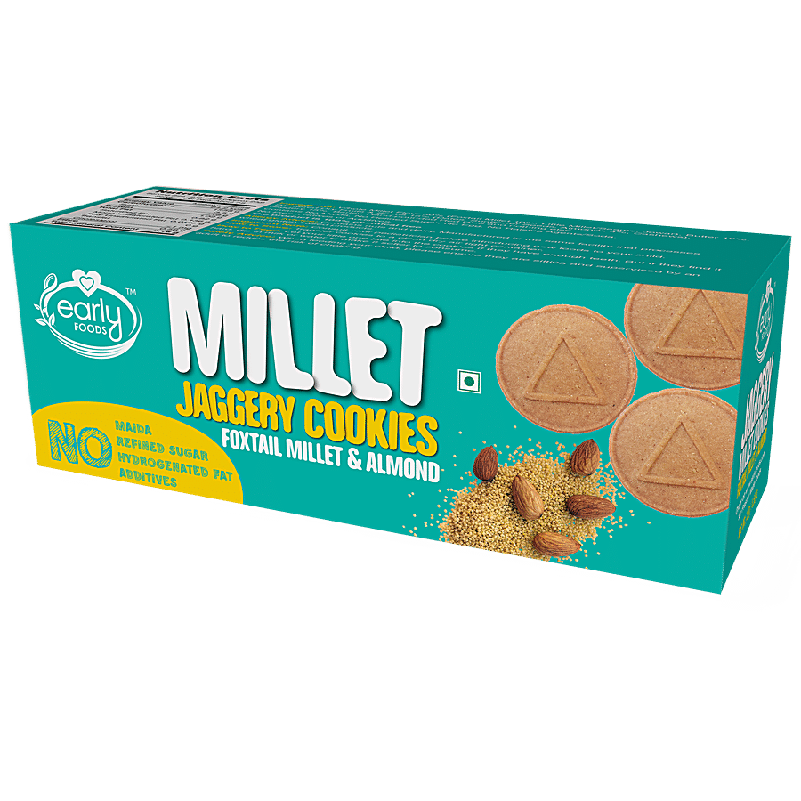 Early Foods Jaggery Millet Cookies - Foxtail & Almonds