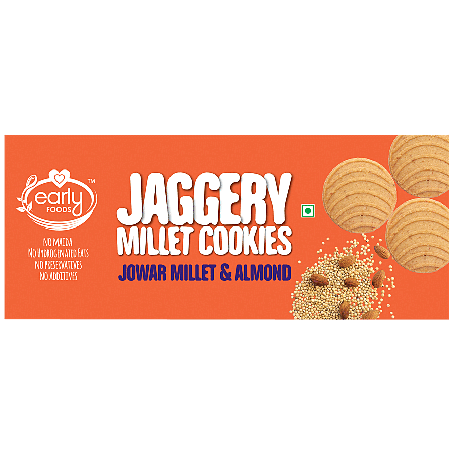 Early Foods Jaggery Millet Cookies - Jowar & Almonds