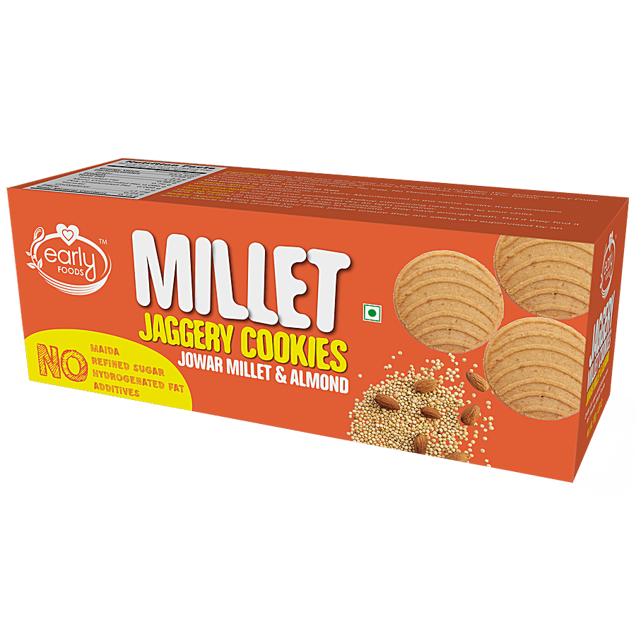 Early Foods Jaggery Millet Cookies - Jowar & Almonds