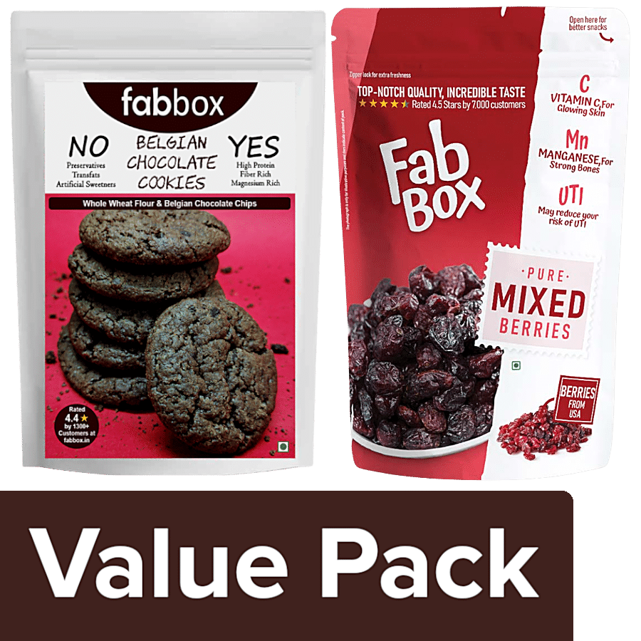 Fabbox Healthy Snack - Belgium Chocolate Cookies 91 g + Premium Mixed Berries 70 g