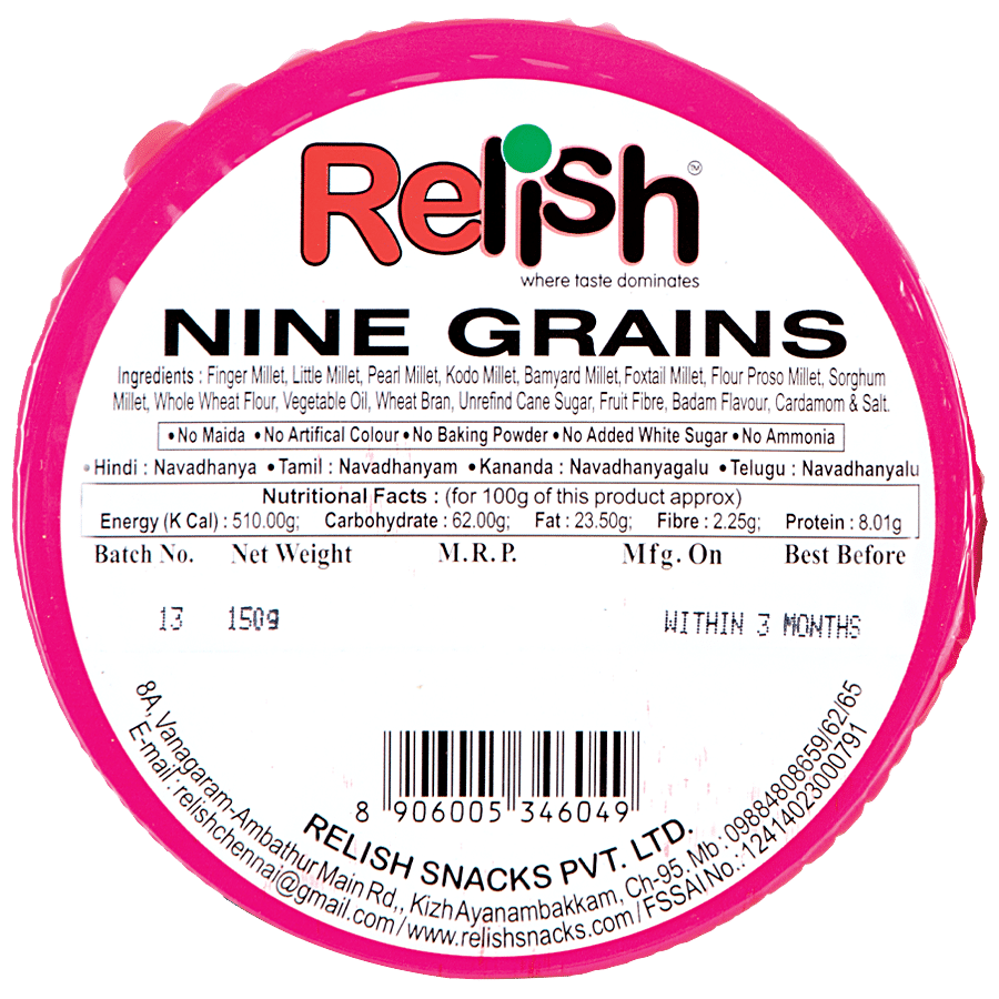 Relish Nine Grains Millet Cookies - Healthy Snack