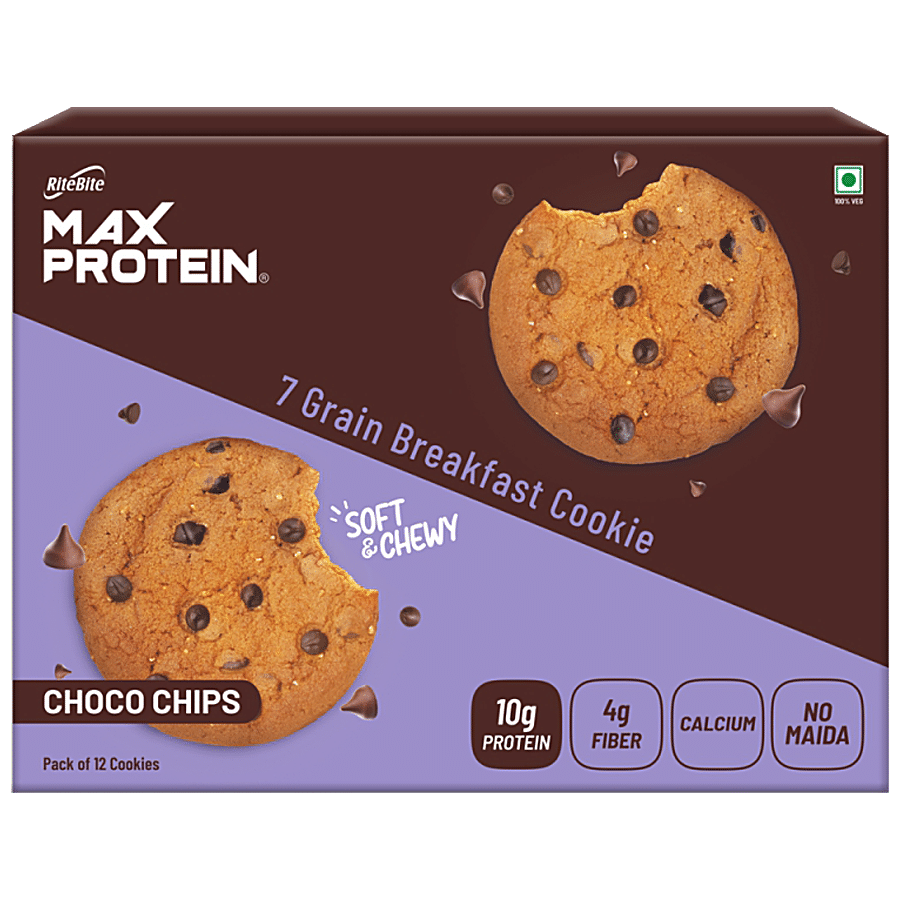 RiteBite Max Protein Choco Chip Cookie With No Maida - Healthy Biscuit