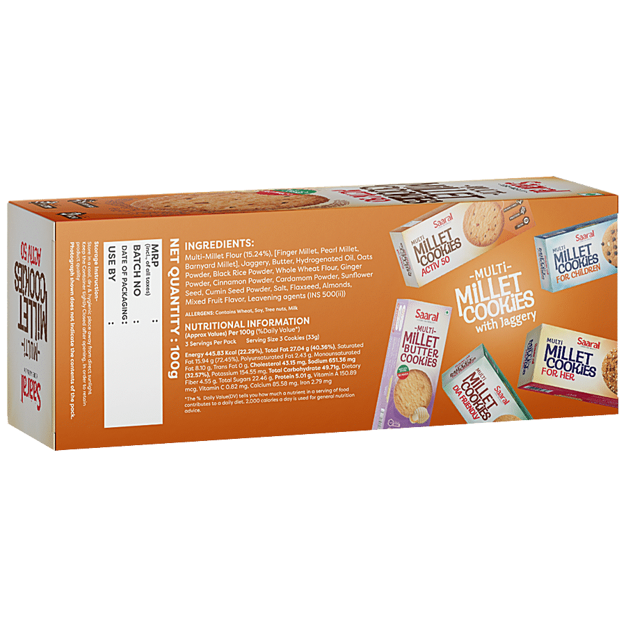 SAARAL Multi Millet Cookies - Activ 50+