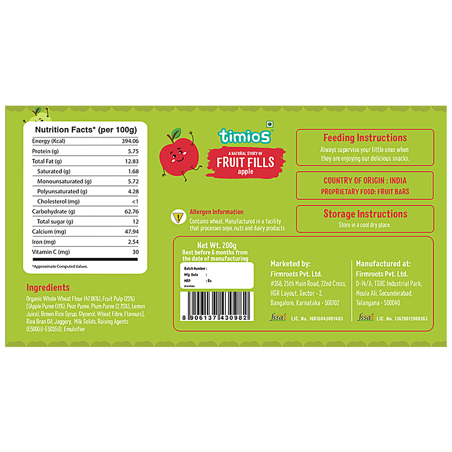 Timios Fruit Fills - Apple Flavour