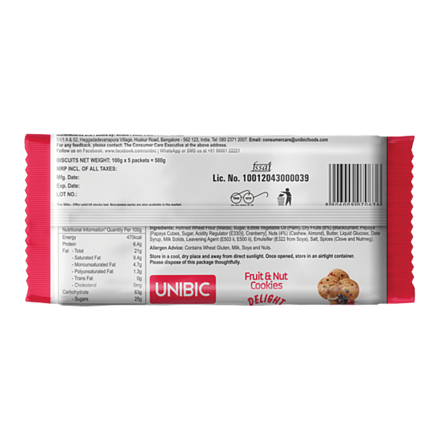 UNIBIC Delight Fruit & Nut Cookies