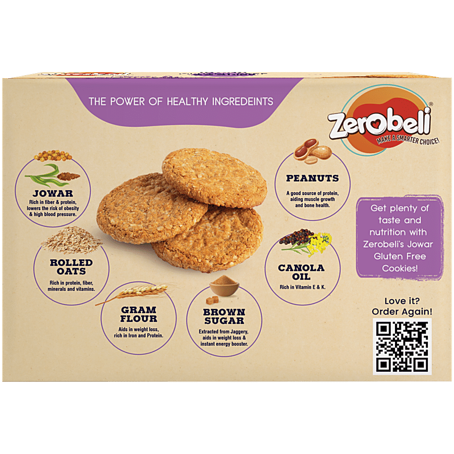 Zerobeli Jowar Gluten Free Cookies - 100% Whole Grain